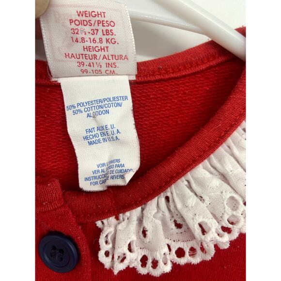 Kids Buster Brown Red Retro Vintage Collared Jacket Coat Embroidered Size 4T - Picture 4 of 5